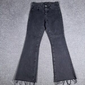 AG Adriano Goldschmied Womens Farrah Boot Crop Jeans Size 25 Black Boho Wide Leg